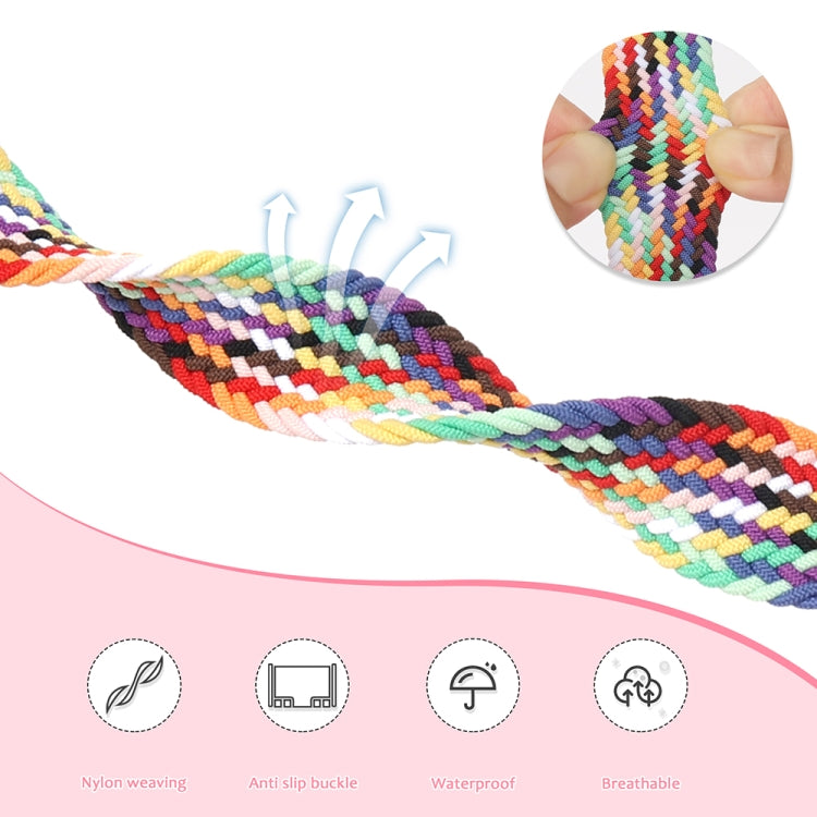 Magnetic Fold Clasp Woven Watch Band For Apple Watch 6 44mm(Starlight Color) - Watch Bands by PMC TechLife | Online Shopping South Africa | PMC TechLife