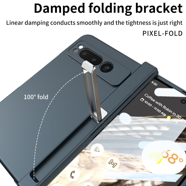 For Google Pixel Fold GKK Integrated Fold Hinge Full Coverage Phone Case with Holder(Black) - Google Cases by GKK | Online Shopping South Africa | PMC Jewellery