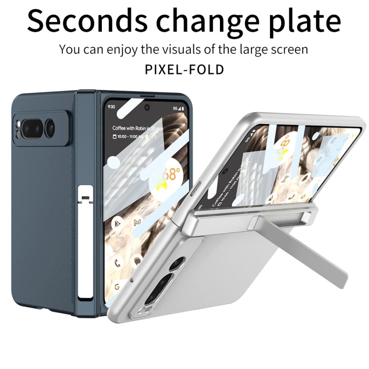 For Google Pixel Fold GKK Integrated Fold Hinge Full Coverage Phone Case with Holder(Blue) - Google Cases by GKK | Online Shopping South Africa | PMC Jewellery