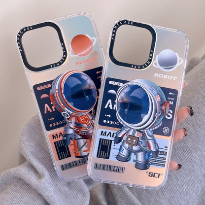 For iPhone XS / X Mechanical Astronaut Pattern TPU Phone Case(Blue) - More iPhone Cases by PMC Jewellery | Online Shopping South Africa | PMC Jewellery