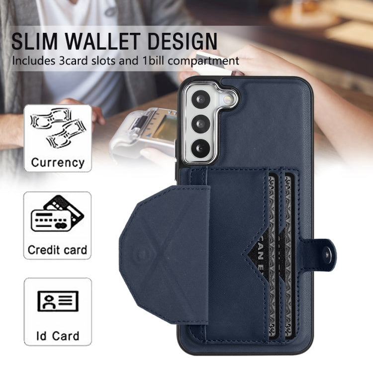For Samsung Galaxy S23+ Shockproof Leather Phone Case with Card Holder(Blue) - free shipping - PMC TechLife - Order now!