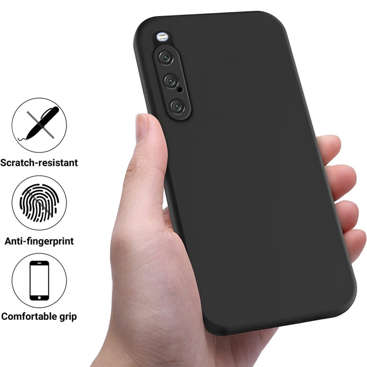 For Sony Xperia 10 V Pure Color Liquid Silicone Shockproof Phone Case(Black) - Sony Cases by PMC TechLife | Online Shopping South Africa | PMC TechLife | Buy Now Pay Later Mobicred
