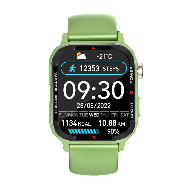 G96 1.85 inch HD Square Screen Rugged Smart Watch Support Bluetooth Calling/Heart Rate Monitoring/Blood Oxygen Monitoring(Green) - Smart Watches by PMC Jewellery | Online Shopping South Africa | PMC Jewellery