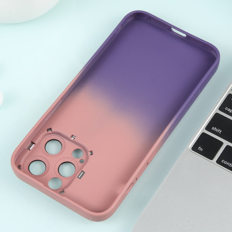 For iPhone 13 Pro Max Gradient Starry Silicone Phone Case with Lens Film(Pink Purple) - iPhone 13 Pro Max Cases by PMC Jewellery | Online Shopping South Africa | PMC Jewellery