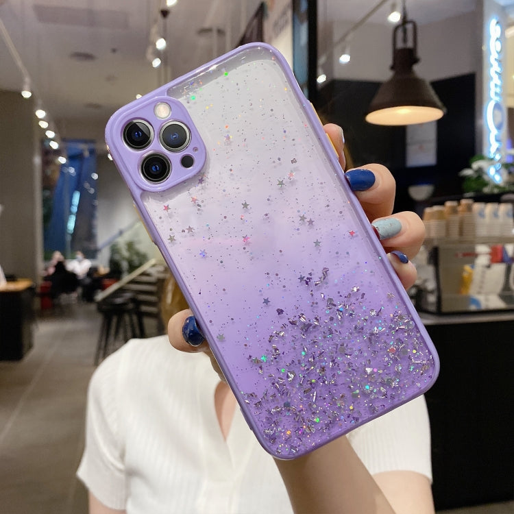 For iPhone 11 Pro Starry Gradient Glitter Powder TPU Phone Case(Purple) - iPhone 11 Pro Cases by PMC Jewellery | Online Shopping South Africa | PMC Jewellery