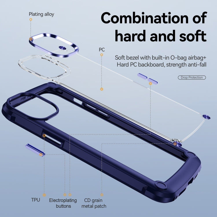 For iPhone 15 Pro Max TPU + PC Lens Protection Phone Case(Blue) - free shipping - PMC TechLife - Order now!