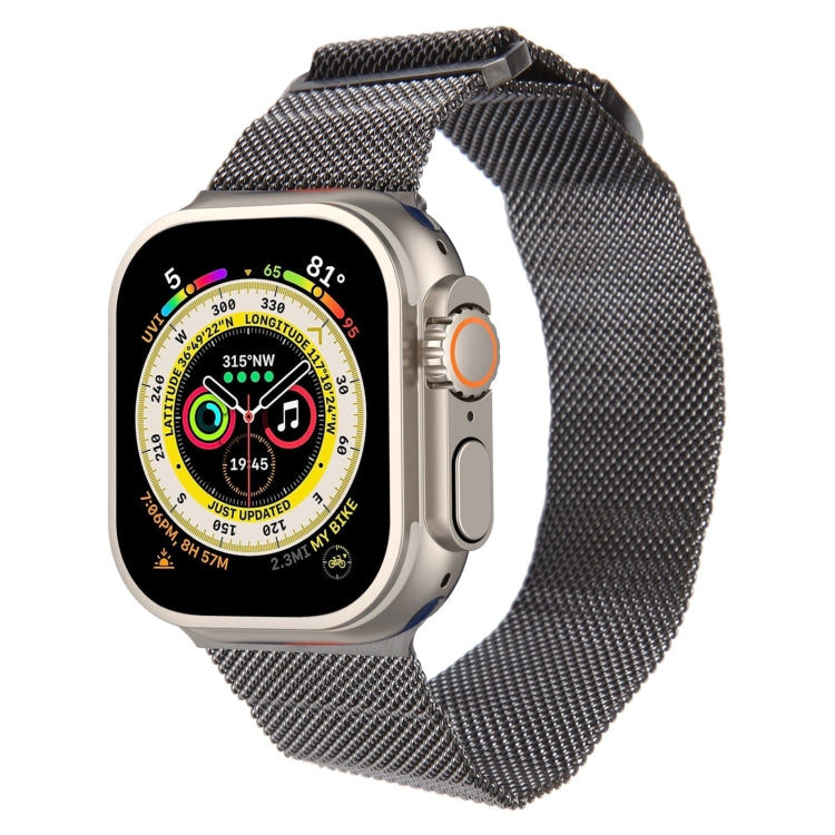 For Apple Watch Ultra 49mm Milanese Metal Magnetic Watch Band(Gunmetal) - Watch Bands by PMC Jewellery | Online Shopping South Africa | PMC Jewellery