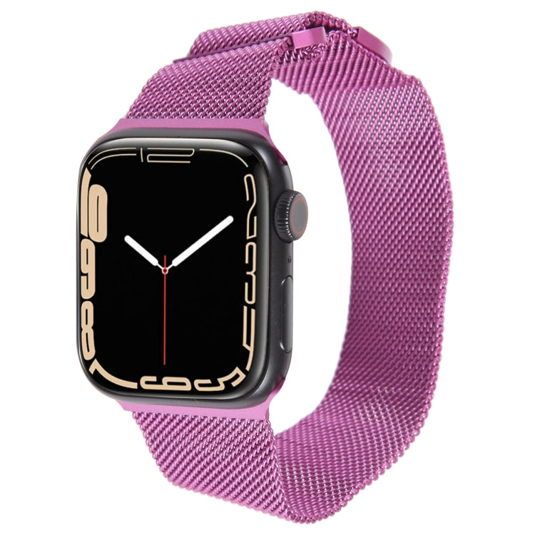 For Apple Watch 8 45mm Milanese Metal Magnetic Watch Band(Purple) - Watch Bands by PMC Jewellery | Online Shopping South Africa | PMC Jewellery