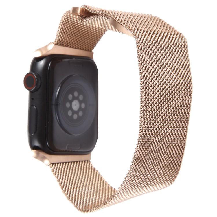 For Apple Watch 8 45mm Milanese Metal Magnetic Watch Band(Rose Gold) - Watch Bands by PMC Jewellery | Online Shopping South Africa | PMC Jewellery