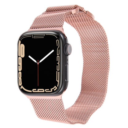 For Apple Watch 8 45mm Milanese Metal Magnetic Watch Band(Pink) - Watch Bands by PMC Jewellery | Online Shopping South Africa | PMC Jewellery