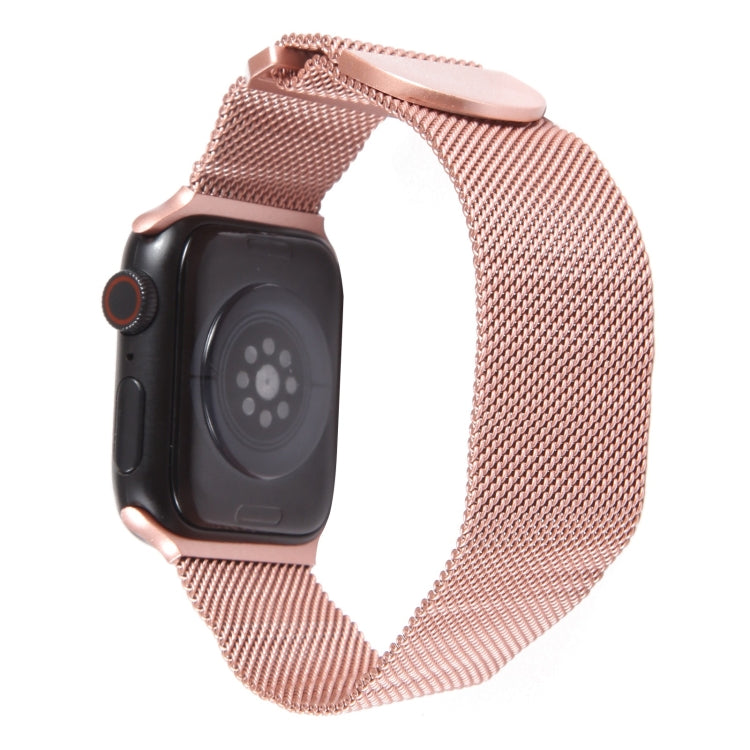 For Apple Watch 7 41mm Milanese Metal Magnetic Watch Band(Pink) - Watch Bands by PMC Jewellery | Online Shopping South Africa | PMC Jewellery