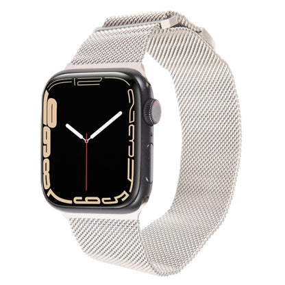 For Apple Watch 42mm Milanese Metal Magnetic Watch Band(Starlight) - Watch Bands by PMC Jewellery | Online Shopping South Africa | PMC Jewellery