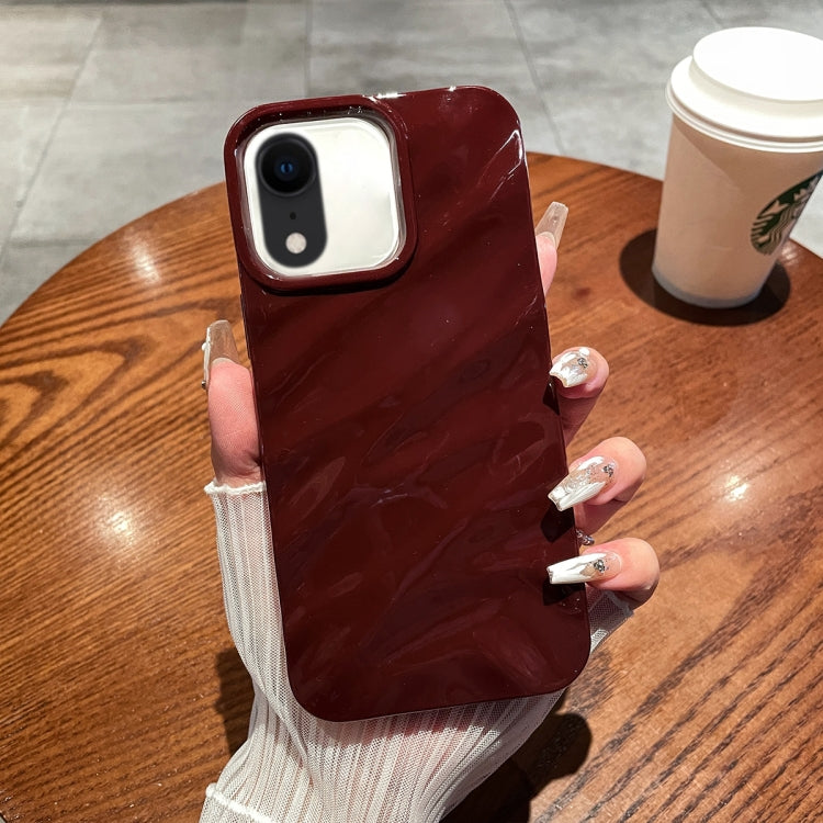 For iPhone XR Solid Color Wave Texture TPU Phone Case(Wine Red) - More iPhone Cases by PMC TechLife | Online Shopping South Africa | PMC TechLife