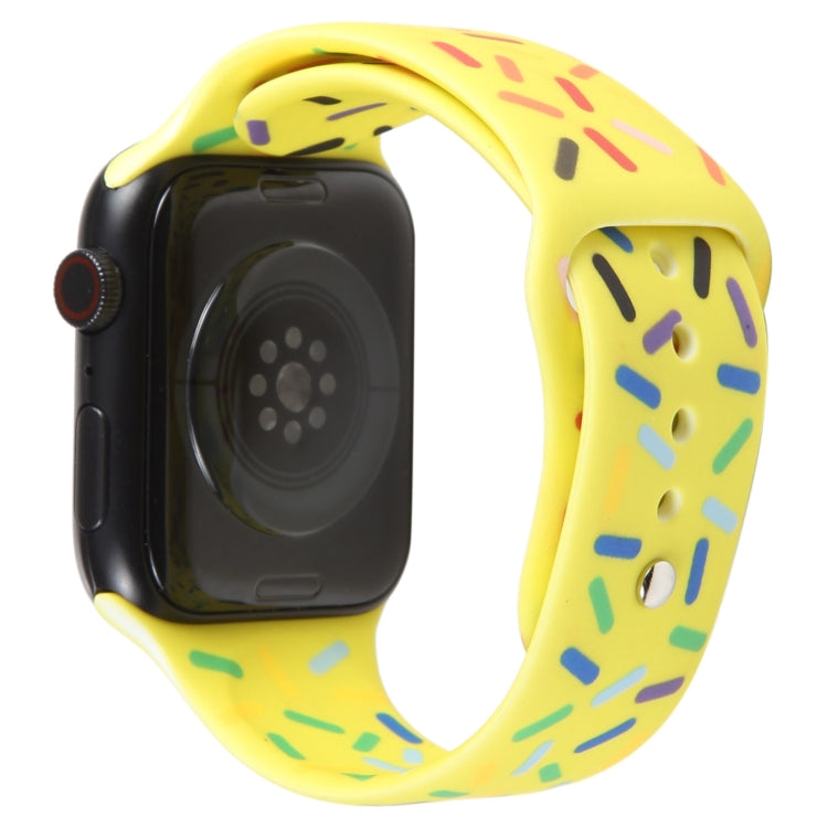 Rainbow Raindrops Silicone Watch Band For Apple Watch Ultra 49mm(Yellow) - Watch Bands by PMC TechLife | Online Shopping South Africa | PMC TechLife
