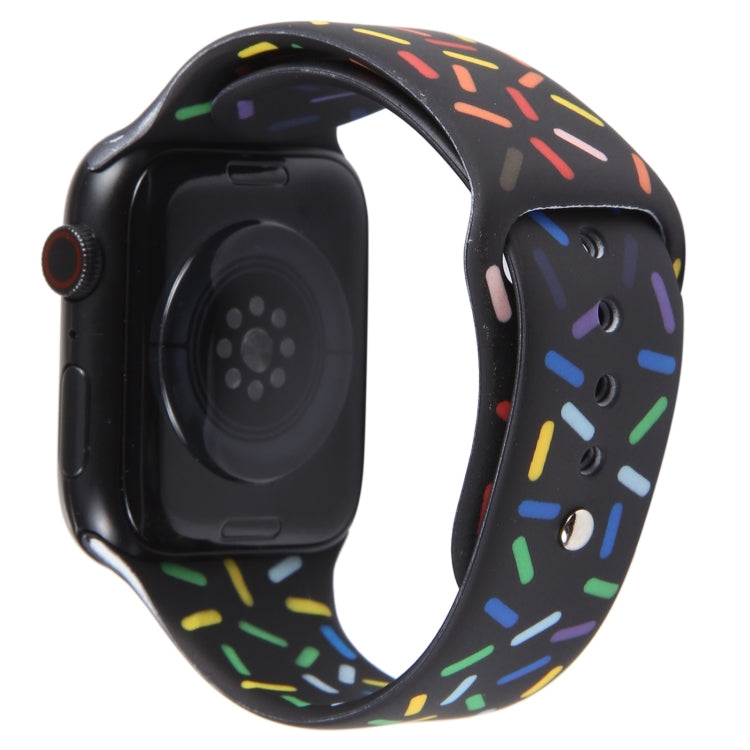 Rainbow Raindrops Silicone Watch Band For Apple Watch Ultra 49mm(Black) - Watch Bands by PMC Jewellery | Online Shopping South Africa | PMC Jewellery