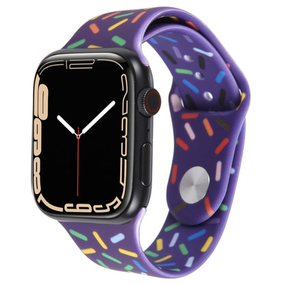 Rainbow Raindrops Silicone Watch Band For Apple Watch 7 41mm(Dark Purple) - Watch Bands by PMC Jewellery | Online Shopping South Africa | PMC Jewellery