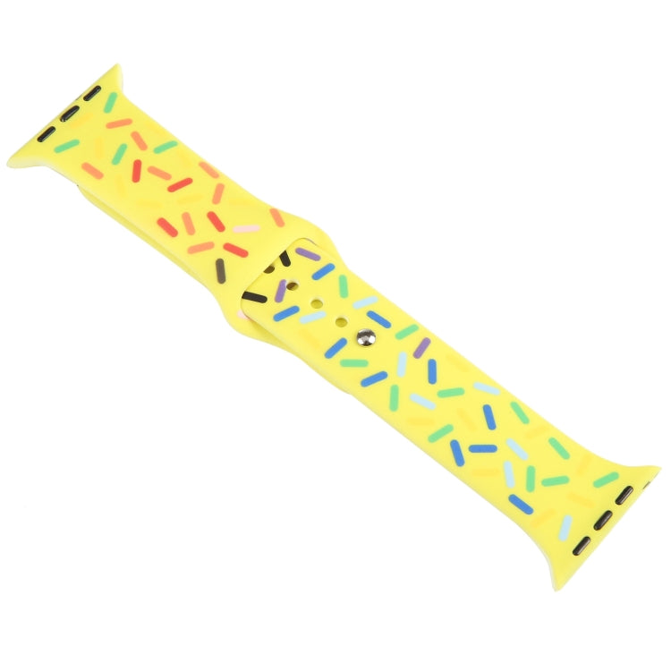 Rainbow Raindrops Silicone Watch Band For Apple Watch 7 45mm(Yellow) - Watch Bands by PMC TechLife | Online Shopping South Africa | PMC TechLife