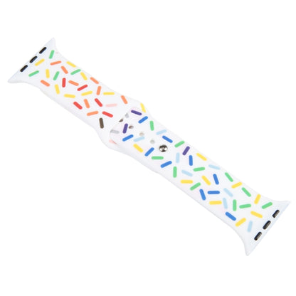 Rainbow Raindrops Silicone Watch Band For Apple Watch 5 40mm(White) - Watch Bands by PMC Jewellery | Online Shopping South Africa | PMC Jewellery