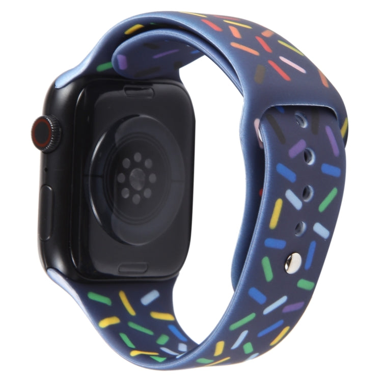 Rainbow Raindrops Silicone Watch Band For Apple Watch 5 40mm(Midnight) - Watch Bands by PMC TechLife | Online Shopping South Africa | PMC TechLife