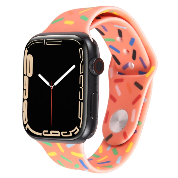 Rainbow Raindrops Silicone Watch Band For Apple Watch 5 44mm(Orange) - Watch Bands by PMC TechLife | Online Shopping South Africa | PMC TechLife
