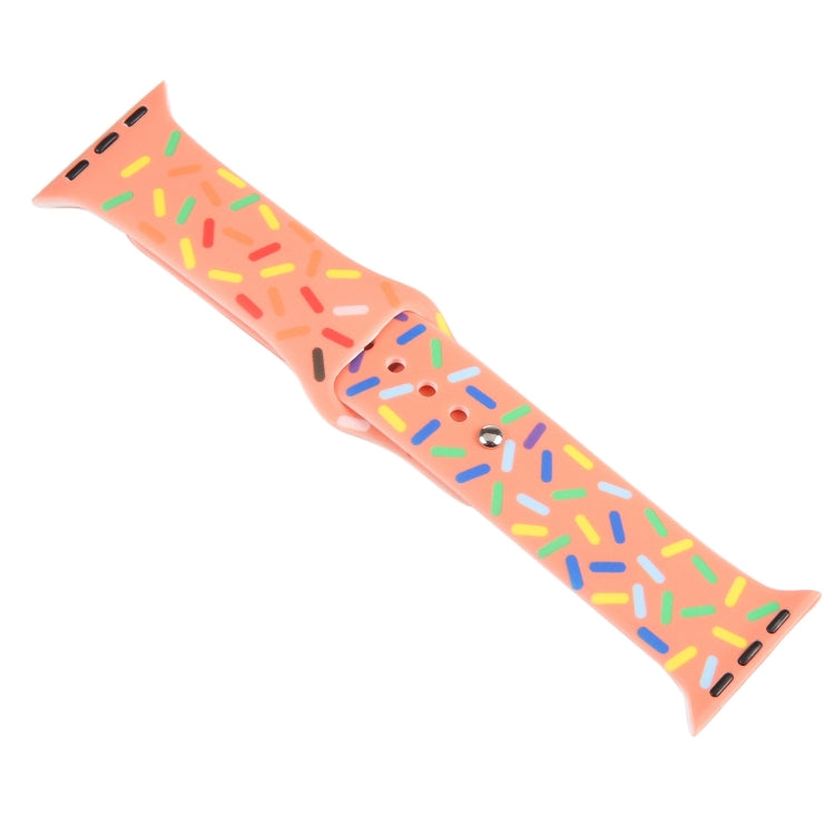Rainbow Raindrops Silicone Watch Band For Apple Watch 5 44mm(Orange) - Watch Bands by PMC TechLife | Online Shopping South Africa | PMC TechLife