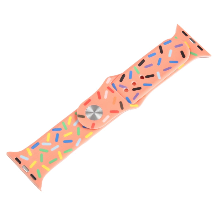 Rainbow Raindrops Silicone Watch Band For Apple Watch 5 44mm(Orange) - Watch Bands by PMC TechLife | Online Shopping South Africa | PMC TechLife