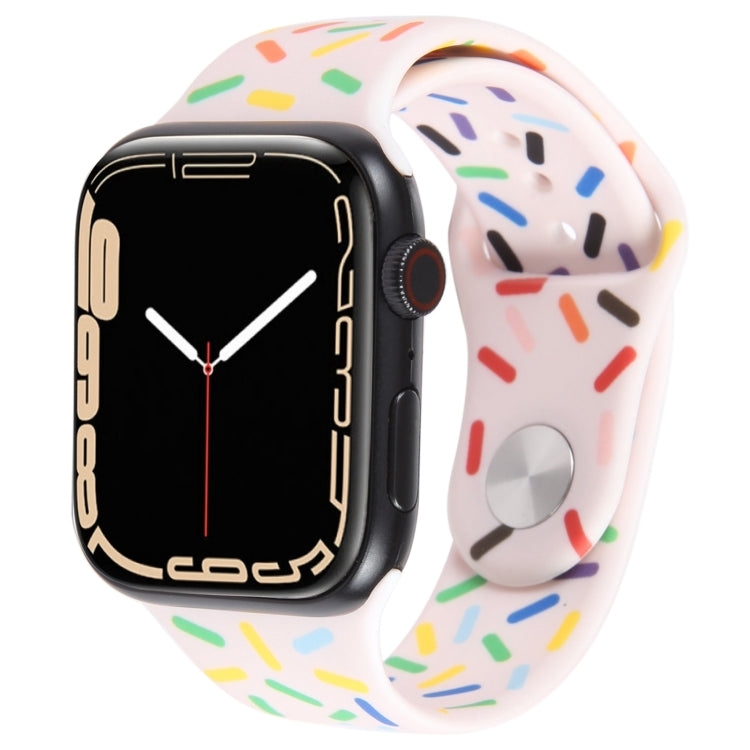 Rainbow Raindrops Silicone Watch Band For Apple Watch 4 40mm(Pink) - Watch Bands by PMC TechLife | Online Shopping South Africa | PMC TechLife