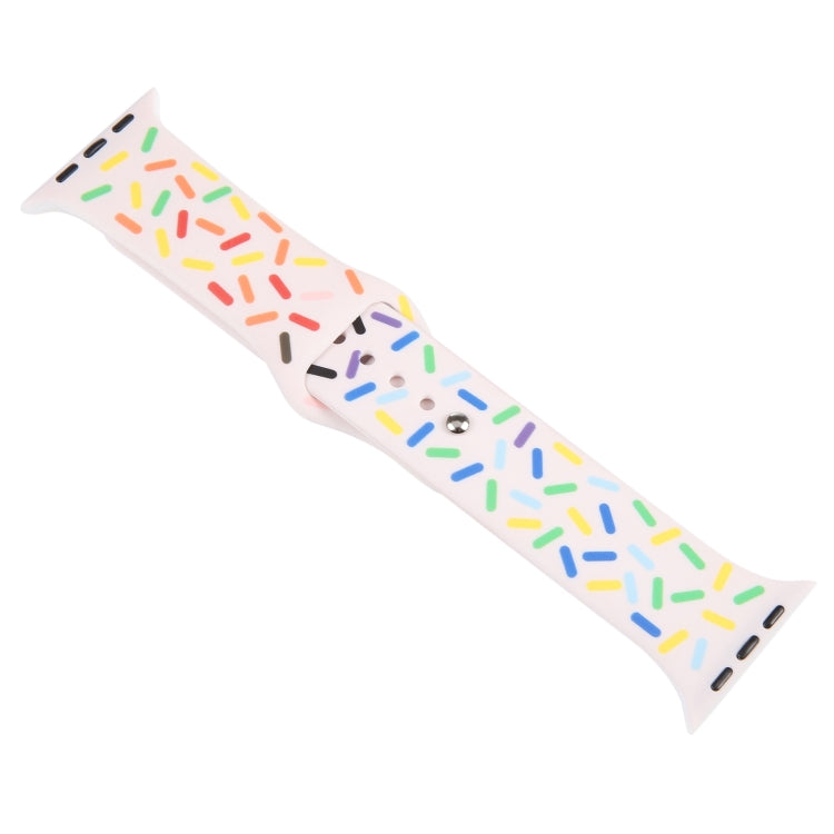 Rainbow Raindrops Silicone Watch Band For Apple Watch 4 40mm(Pink) - Watch Bands by PMC TechLife | Online Shopping South Africa | PMC TechLife
