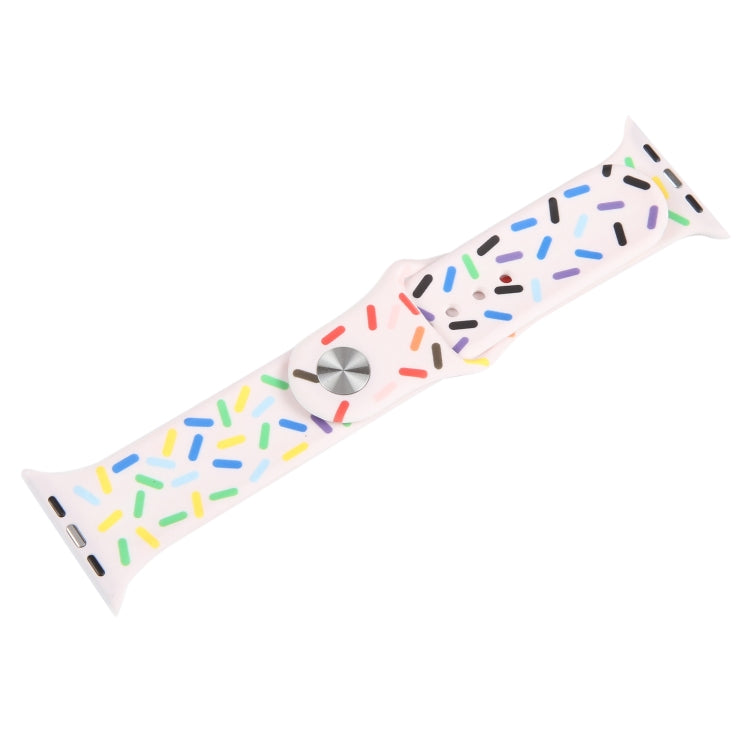Rainbow Raindrops Silicone Watch Band For Apple Watch 4 40mm(Pink) - Watch Bands by PMC TechLife | Online Shopping South Africa | PMC TechLife