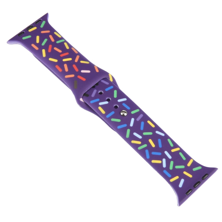 Rainbow Raindrops Silicone Watch Band For Apple Watch 4 40mm(Dark Purple) - Watch Bands by PMC TechLife | Online Shopping South Africa | PMC TechLife