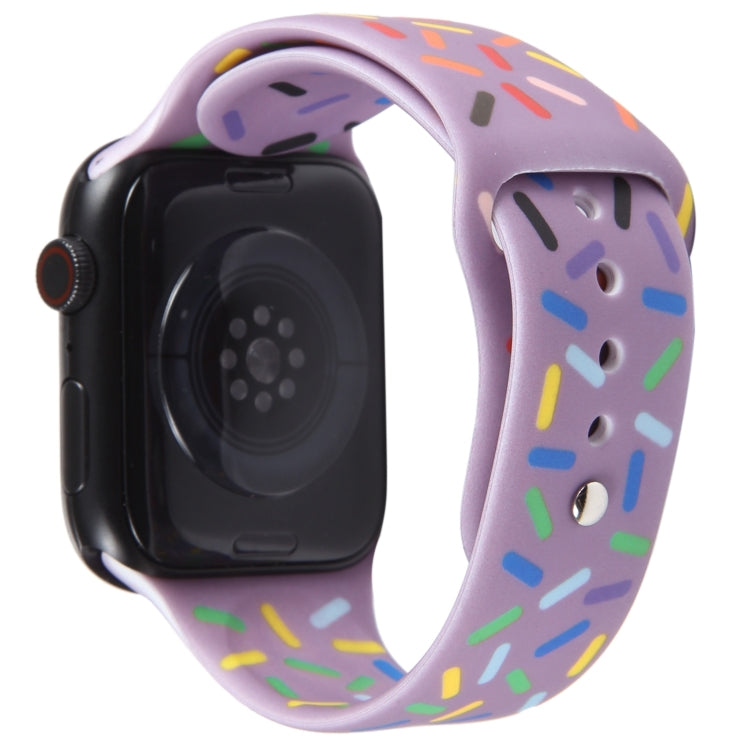 Rainbow Raindrops Silicone Watch Band For Apple Watch 4 44mm(Light Purple) - Watch Bands by PMC TechLife | Online Shopping South Africa | PMC TechLife