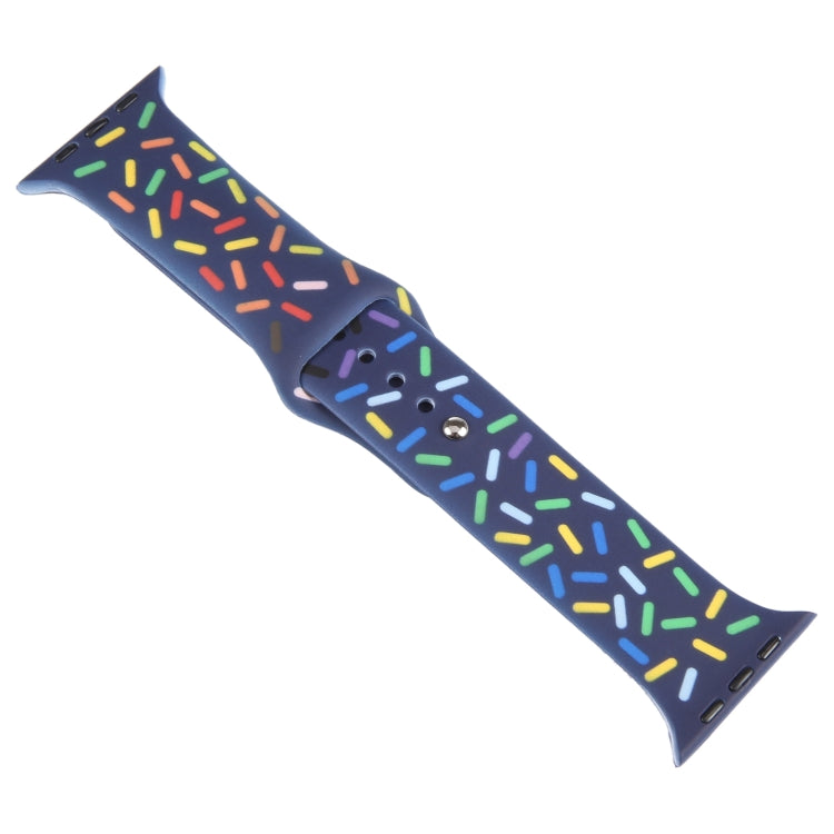 Rainbow Raindrops Silicone Watch Band For Apple Watch 4 44mm(Midnight) - Watch Bands by PMC TechLife | Online Shopping South Africa | PMC TechLife
