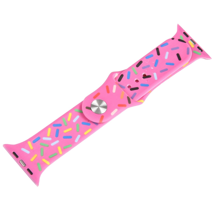Rainbow Raindrops Silicone Watch Band For Apple Watch 4 44mm(Rose Red) - Watch Bands by PMC TechLife | Online Shopping South Africa | PMC TechLife