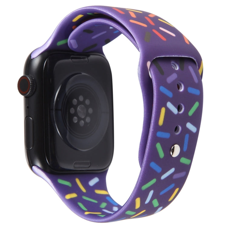Rainbow Raindrops Silicone Watch Band For Apple Watch 42mm(Dark Purple) - Watch Bands by PMC TechLife | Online Shopping South Africa | PMC TechLife