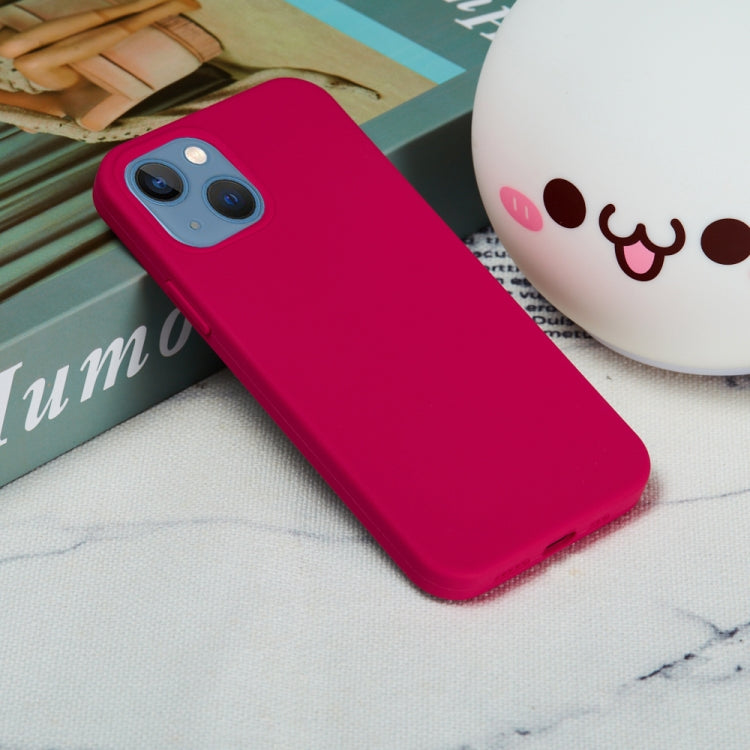 For iPhone 15 Solid Color Silicone Phone Case(Rose Red) - iPhone 15 Cases by PMC Jewellery | Online Shopping South Africa | PMC Jewellery