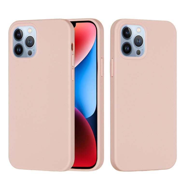 For iPhone 15 Pro Solid Color Silicone Phone Case(Sand Pink) - iPhone 15 Pro Cases by PMC TechLife | Online Shopping South Africa | PMC TechLife