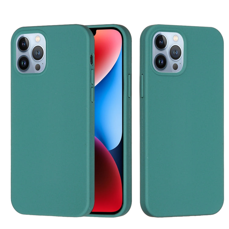 For iPhone 15 Pro Max Solid Color Silicone Phone Case(Pine Needle Green) - iPhone 15 Pro Max Cases by PMC TechLife | Online Shopping South Africa | PMC TechLife