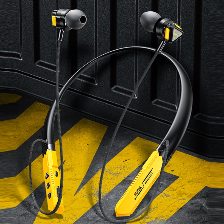 WK VC02 Neckband Wireless Bluetooth Earphone(Yellow) - Neck-mounted Earphone by WK | Online Shopping South Africa | PMC Jewellery