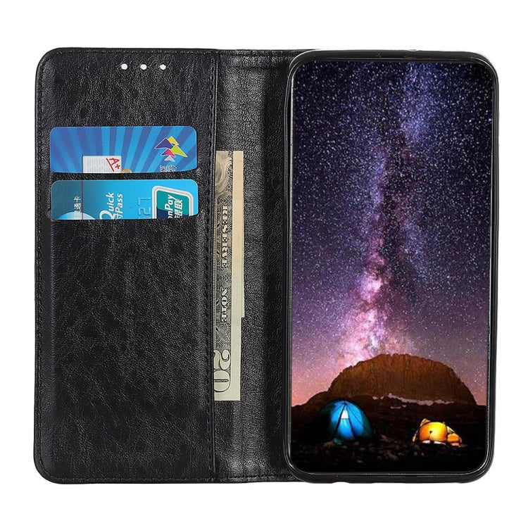 For iPhone 15 Plus Magnetic Crazy Horse Texture Horizontal Flip Leather Phone Case(Black) - free shipping - PMC TechLife - Order now!
