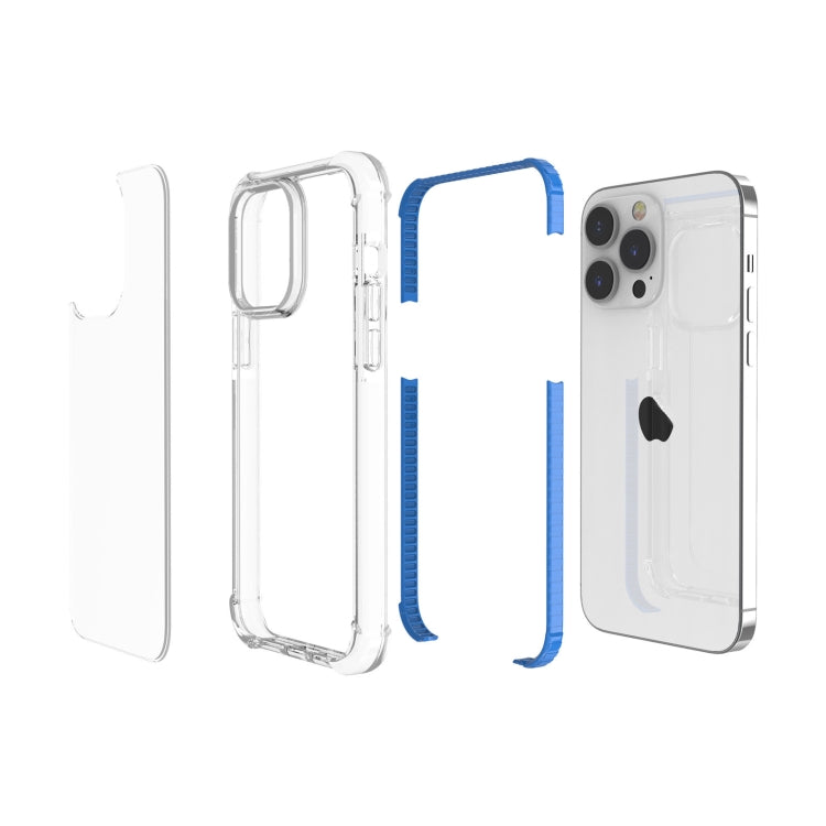 For iPhone 15 Pro Four-corner Shockproof TPU + Acrylic Phone Case(Blue) - iPhone 15 Pro Cases by PMC TechLife | Online Shopping South Africa | PMC TechLife