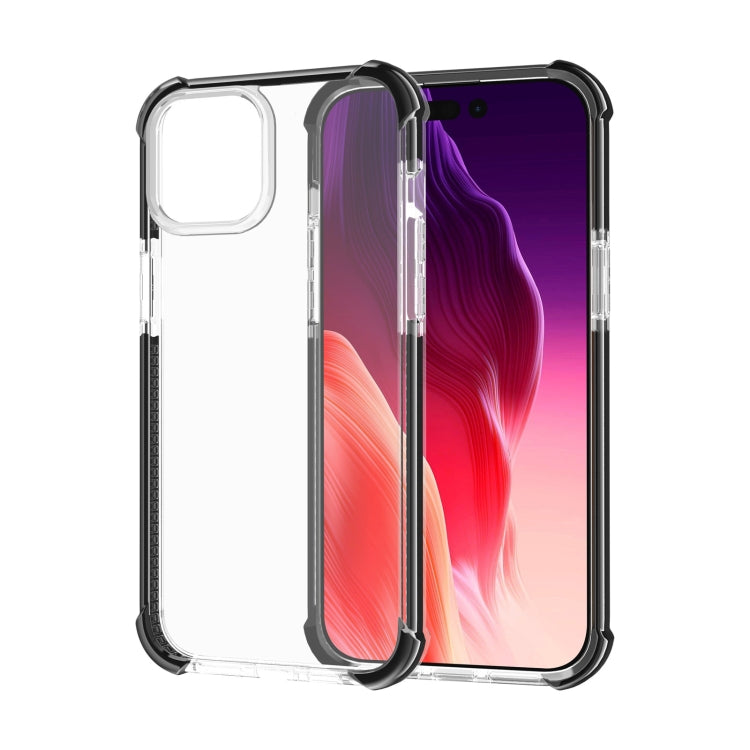 For iPhone 15 Four-corner Shockproof TPU + Acrylic Phone Case(Black + Transparent) - iPhone 15 Cases by PMC TechLife | Online Shopping South Africa | PMC TechLife