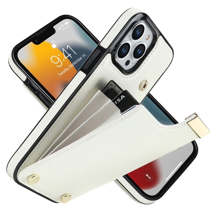 For iPhone 13 Pro Metal Buckle Card Slots Phone Case(White) - free shipping - PMC TechLife - Order now!