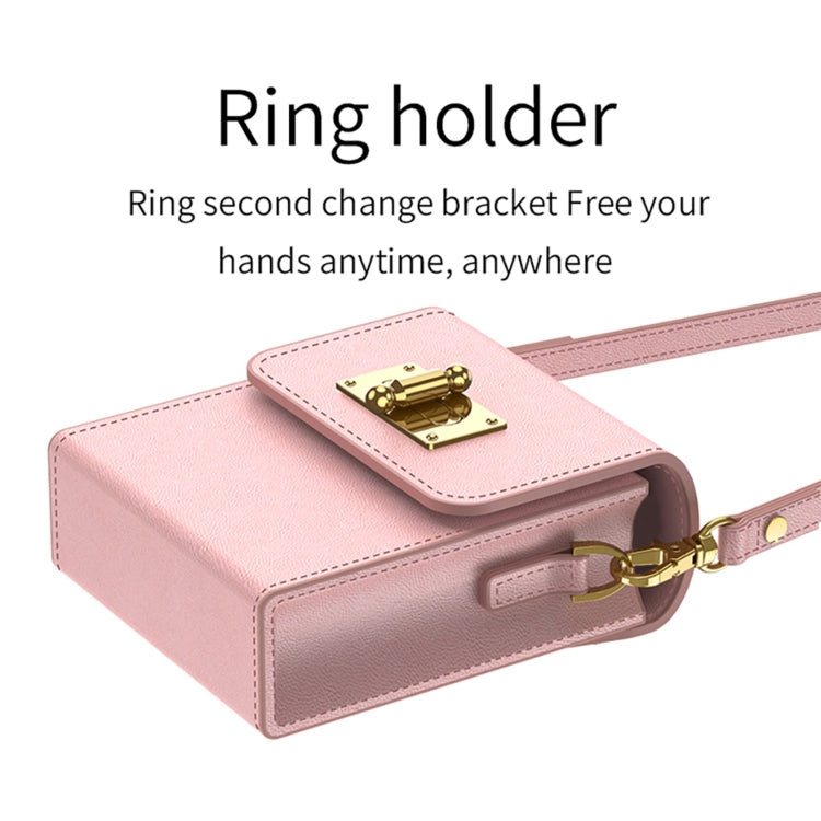 For Samsung Galaxy Z Flip5 GKK Plain Weave Mini Backpack Slim Phone Case with Ring(Pink) - free shipping - PMC TechLife - Order now!