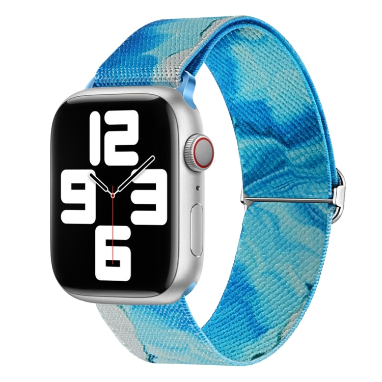 For Apple Watch SE 40mm Painted Pattern Nylon Replacement Watch Band(Ocean Blue) - Watch Bands by PMC Jewellery | Online Shopping South Africa | PMC Jewellery