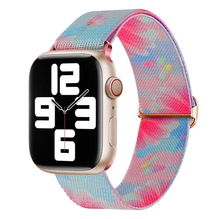 For Apple Watch 6 44mm Painted Pattern Nylon Replacement Watch Band(Flower Butterfly) - Watch Bands by PMC TechLife | Online Shopping South Africa | PMC TechLife