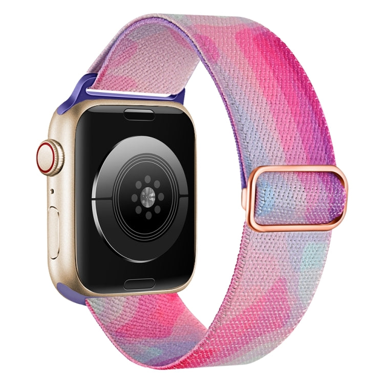 For Apple Watch 5 40mm Painted Pattern Nylon Replacement Watch Band(Ladder Purple Blue) - Watch Bands by PMC TechLife | Online Shopping South Africa | PMC TechLife