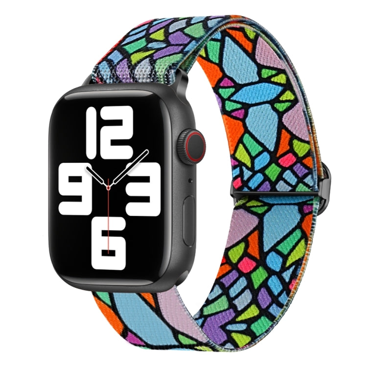 For Apple Watch 4 44mm Painted Pattern Nylon Replacement Watch Band(Geometric Rainbow) - Watch Bands by PMC Jewellery | Online Shopping South Africa | PMC Jewellery