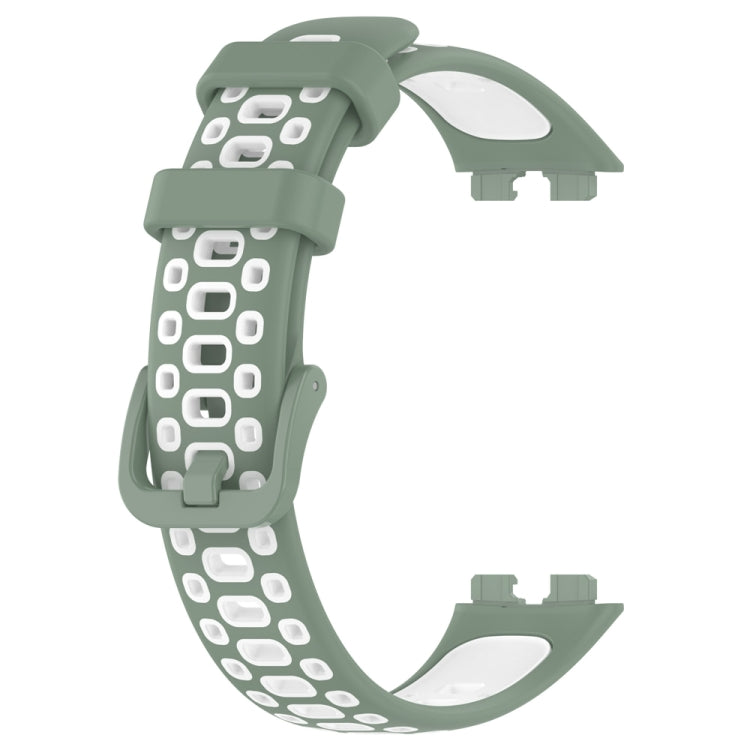 For Huawei Band 8 Two Color Silicone Replacement Watch Band(Light Green White) - Watch Bands by PMC TechLife | Online Shopping South Africa | PMC TechLife