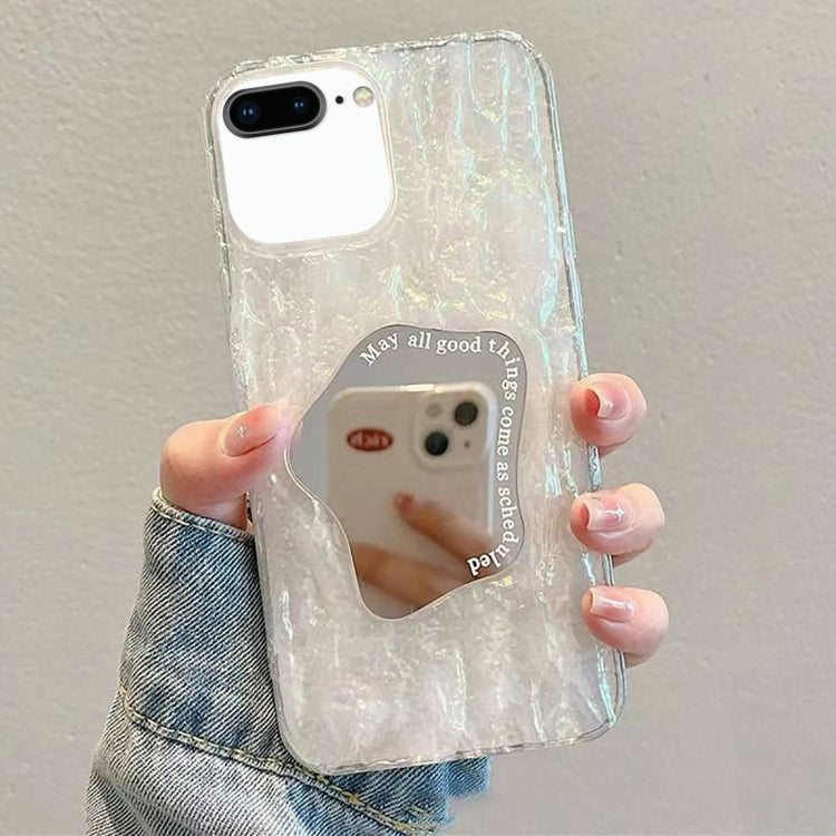 For iPhone 8 Plus / 7 Plus Embossed Rock Texture Mirror TPU Phone Case(Translucent) - More iPhone Cases by PMC Jewellery | Online Shopping South Africa | PMC Jewellery