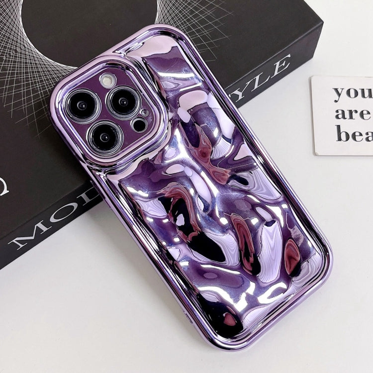 For iPhone 14 Plus Electroplating Meteorite Texture TPU Phone Case(Purple) - free shipping - PMC TechLife - Order now!